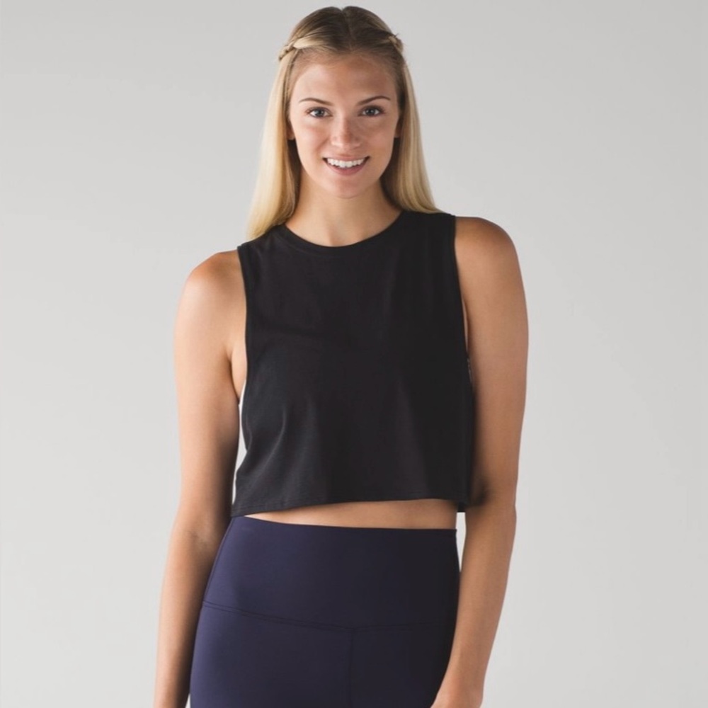 lululemon athletica Black Cropped Tank Top